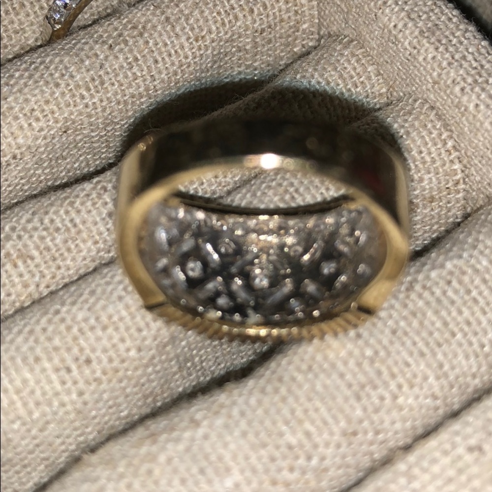 14k 1 ctw Diamond and Solid Gold Starburst Ring 7 - Picture 2 of 4